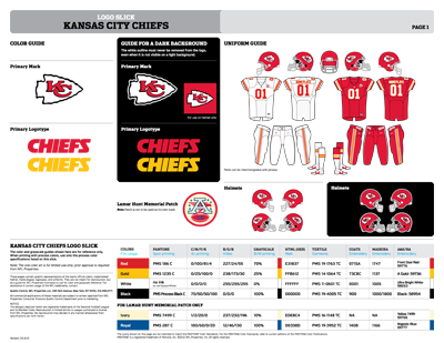 Kansas City Chiefs Color Codes Hex, RGB, and CMYK - Team Color Codes